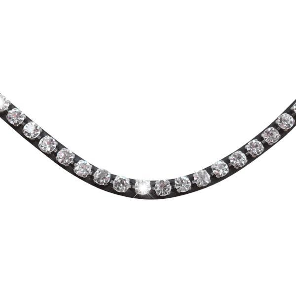 Diamante Crystal Browband (Black Leather)