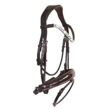 Load image into Gallery viewer, Amie Rolled Italian Leather Bridle (Hanoverian) - Brown