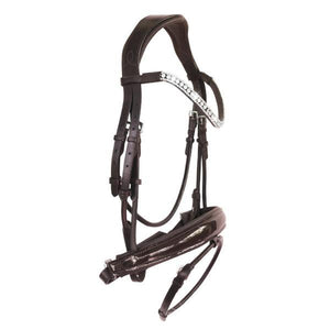 Amie Rolled Italian Leather Bridle (Hanoverian) - Brown