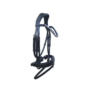 Anastasia Italian Leather Bridle (Convertible) - Black