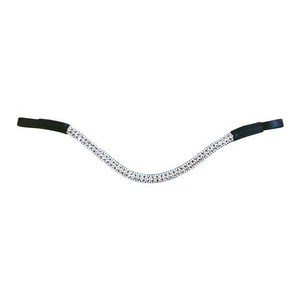 Champagne Crystal Browband (Black Leather)