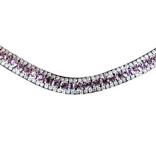 Load image into Gallery viewer, Lavender Crystal Browband (Black Leather)