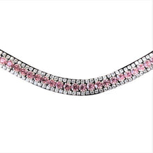 Load image into Gallery viewer, Baby Pink Crystal Browband (Black Leather)