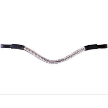 Load image into Gallery viewer, Lavender Crystal Browband (Black Leather)