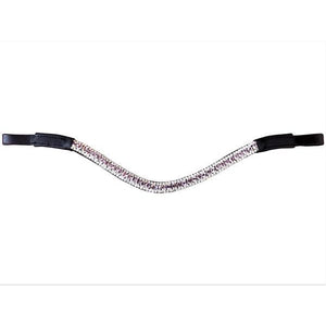 Lavender Crystal Browband (Black Leather)