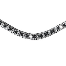 Load image into Gallery viewer, Silver, Deep Wave Crystal Browband (Black leather)