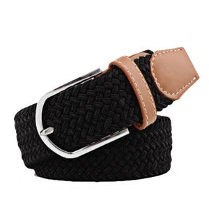 Black Elastic Braided Belt