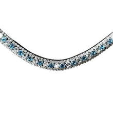 Load image into Gallery viewer, Baby Blue Crystal Browband (Black leather)