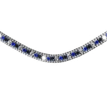 Load image into Gallery viewer, Blue Crystal Browband (Black Leather)