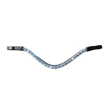 Load image into Gallery viewer, Baby Blue Crystal Browband (Brown Leather)