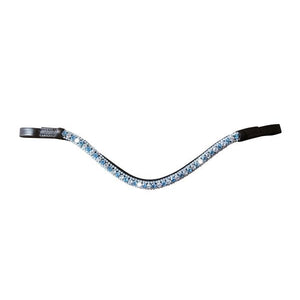 Baby Blue Crystal Browband (Brown Leather)