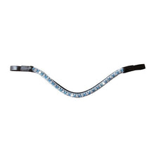 Load image into Gallery viewer, Baby Blue Crystal Browband (Black leather)