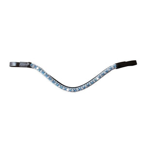 Baby Blue Crystal Browband (Black leather)