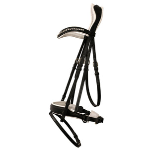 Anti-Pressure Comfort Padded Bridle with Diamontes and White padding