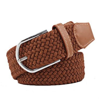 Brown Elastic Braided Belt