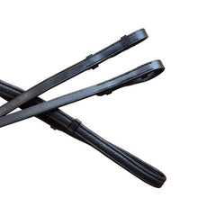 Load image into Gallery viewer, Padded Nappa Leather Curb Reins - Flat