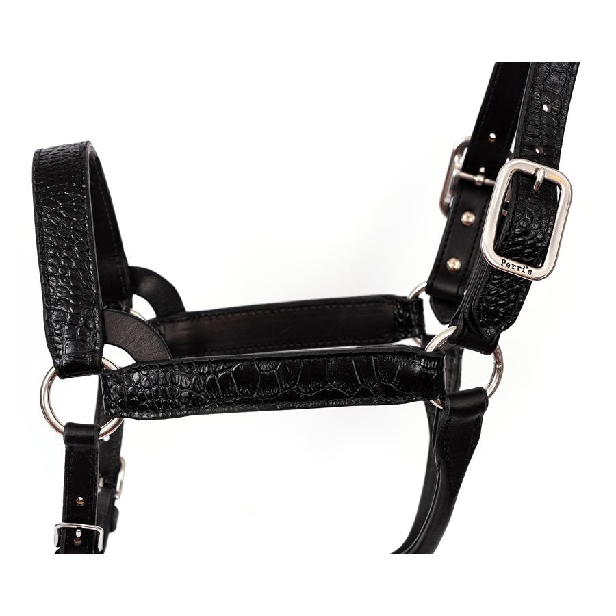 Western Crocodile Embossed Leather Show Halter
