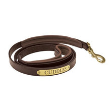 Load image into Gallery viewer, Padded Leather Dog Leash with Plate