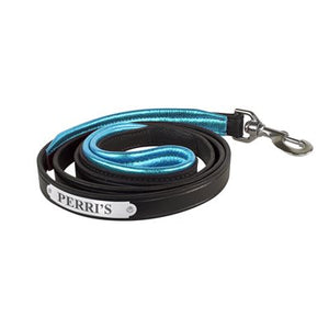 Padded Leather Dog Leash with Plate