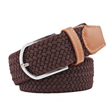 Dark Coffee Elastic Braided Belt