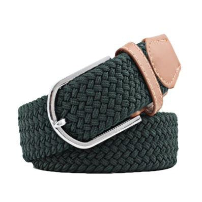 Hunter Green Elastic Braided Belt