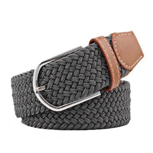 Dark Grey Elastic Braided Belt