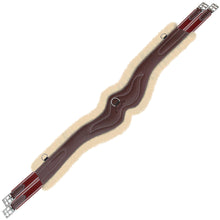 Load image into Gallery viewer, Padded Wave Long Girth - Burgundy/White Elastic