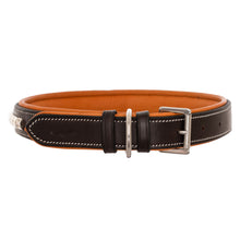 Load image into Gallery viewer, Silver Clincher Padded Leather Dog Collar