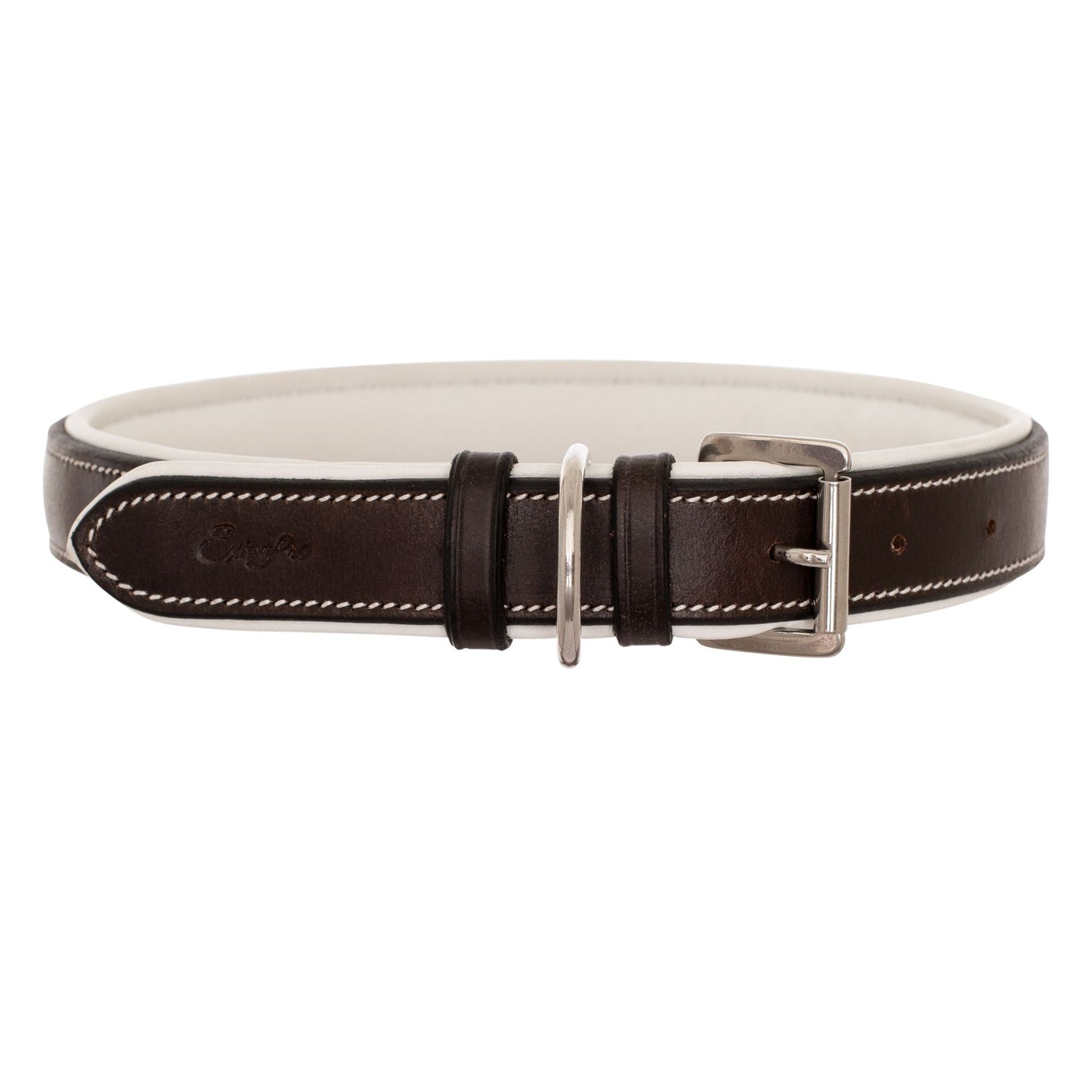 Fancy Stitch Padded Leather Dog Collar