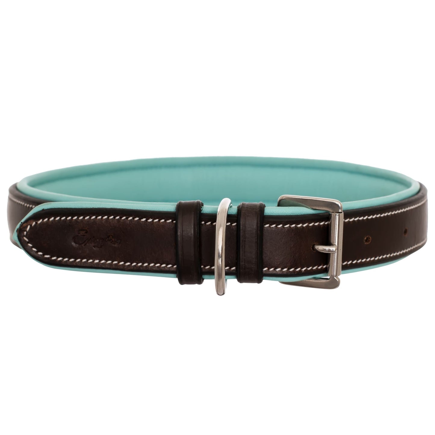 Fancy Stitch Padded Leather Dog Collar