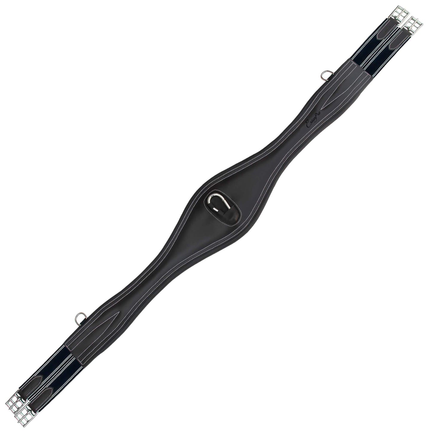 Padded Long Girth w/snap - Navy/White Elastic