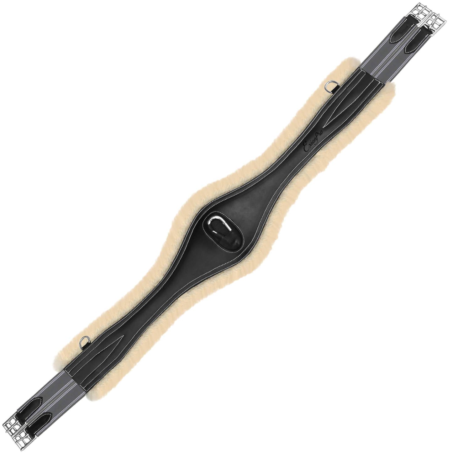 Padded Long Girth w/snap - Grey/White Elastic