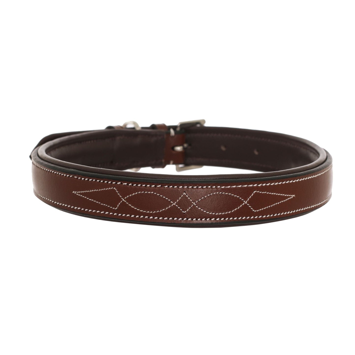 Fancy Stitch Padded Leather Dog Collar