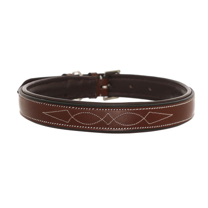 Fancy Stitch Padded Leather Dog Collar