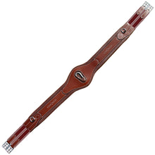 Load image into Gallery viewer, Fancy Stitch Padded Long Girth w/snap - Burgundy/White Elastic