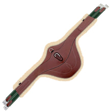Load image into Gallery viewer, Padded Stud Girth w/snap - Green/White Elastic