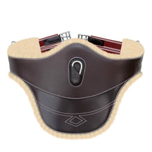 Load image into Gallery viewer, Fancy Stitch Padded Stud Girth w/snap - Burgundy/White Elastic