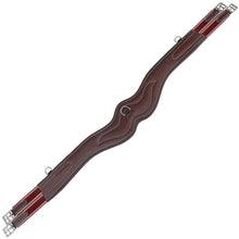 Load image into Gallery viewer, Padded Wave Long Girth - Burgundy/White Elastic
