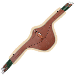 Padded Stud Girth w/snap - Green/White Elastic