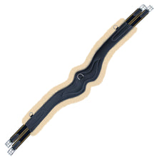 Load image into Gallery viewer, Padded Wave Long Girth - Navy/Yellow Elastic