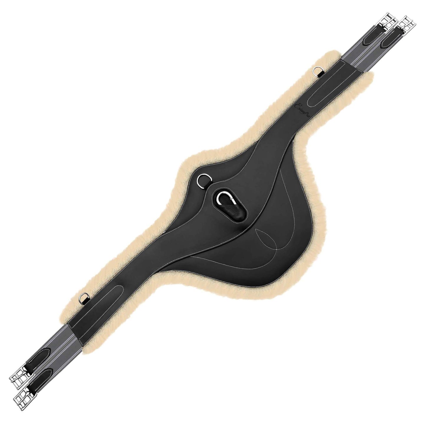 Padded Stud Girth w/snap - Grey/White Elastic