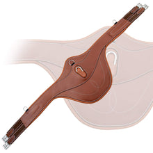 Load image into Gallery viewer, Padded Stud Girth w/snap - Brown/Grey/Maroon Elastic