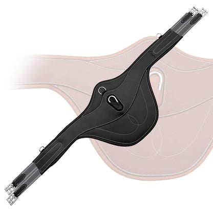 Padded Stud Girth w/snap - Grey/White Elastic