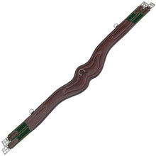 Load image into Gallery viewer, Padded Wave Long Girth - Green/Yellow Elastic