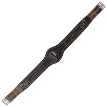 Load image into Gallery viewer, Fancy Stitch Padded Long Girth w/snap - Brown/Grey/Maroon Elastic
