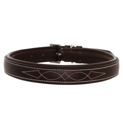 Fancy Stitch Padded Leather Dog Collar