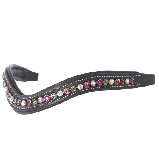 Fuchsia/Aurore Boreale/Olivine Crystal Browband