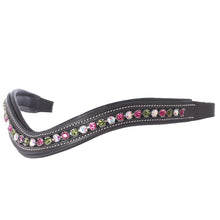 Load image into Gallery viewer, Fuchsia/Aurore Boreale/Olivine Crystal Browband