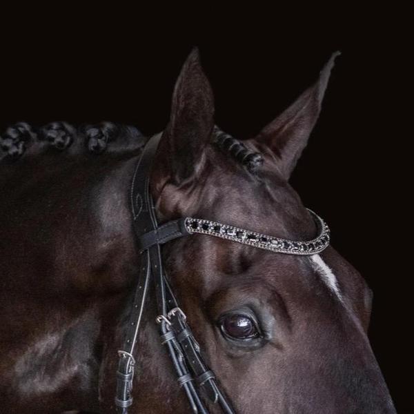 Audrey Black Italian Leather Bridle (Double) (No reins)