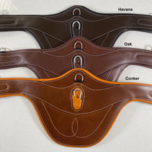 Load image into Gallery viewer, Fancy Stitch Padded Stud Girth w/snap - Brown/Grey/Maroon Elastic